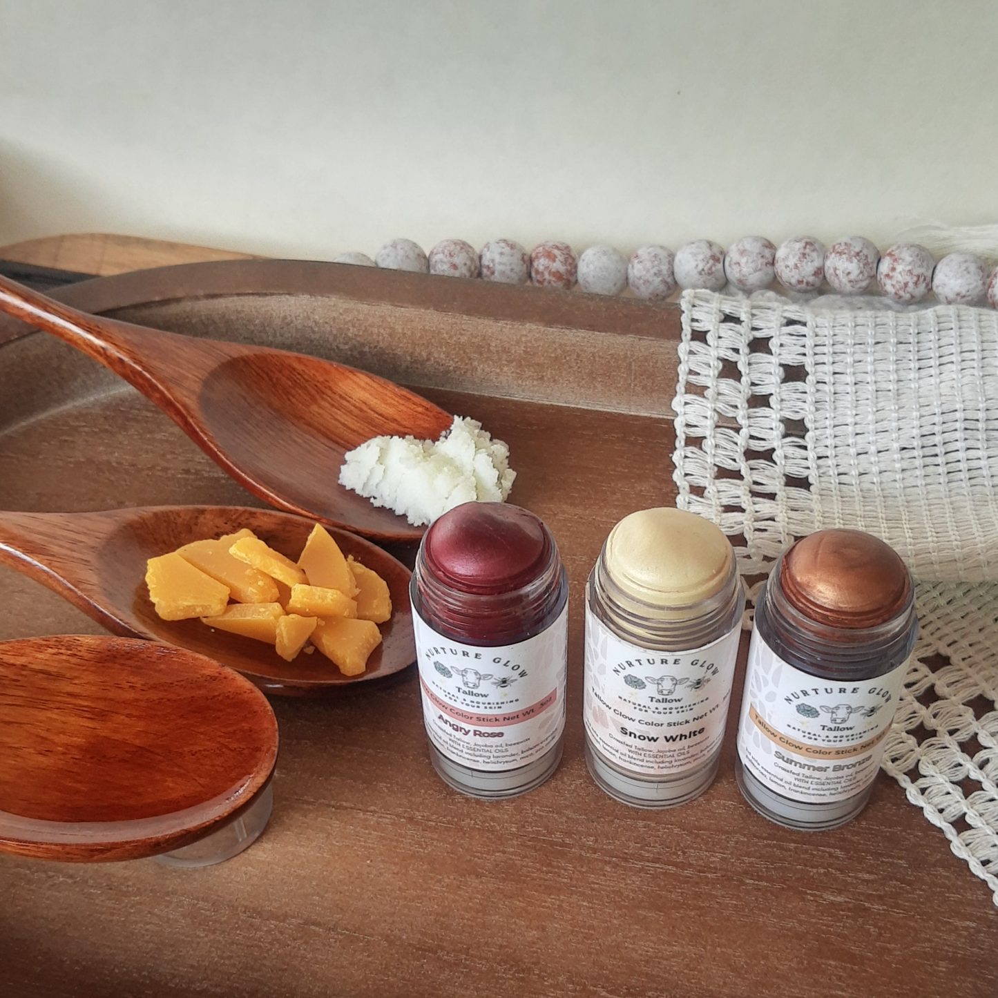 Tallow makeup sticks